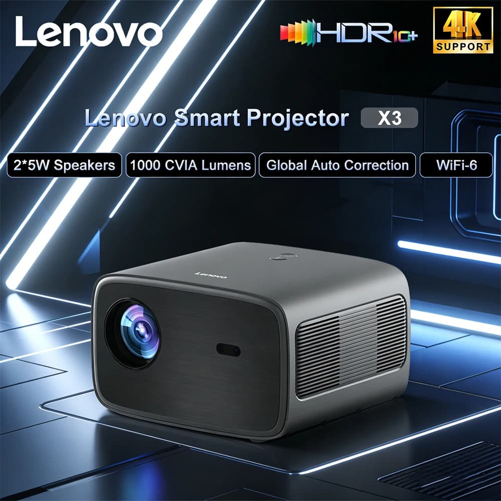 Lenovo X3 4K Projector HDR 10 Decode 1000CVIA Brightness Home Cinema
