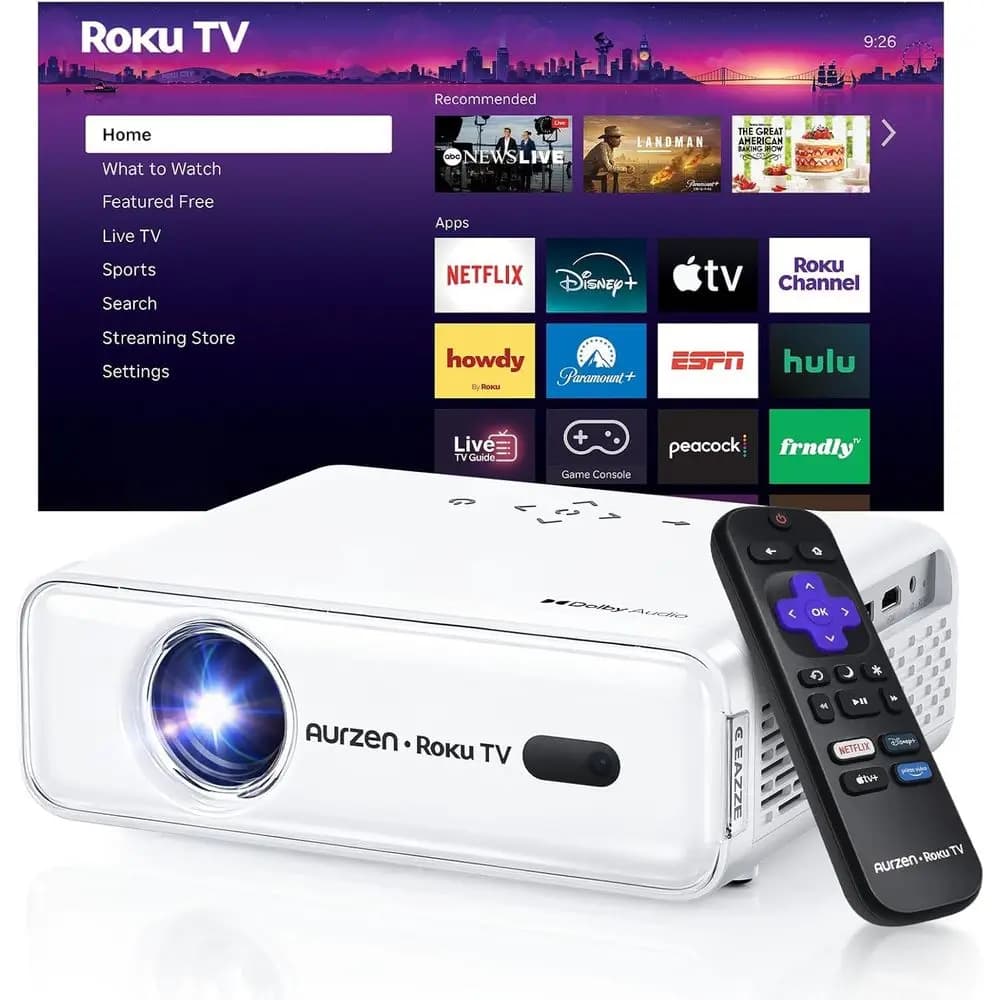 Outdoor Mini Projector 1080P HD Built-in Streaming Dolby Audio And