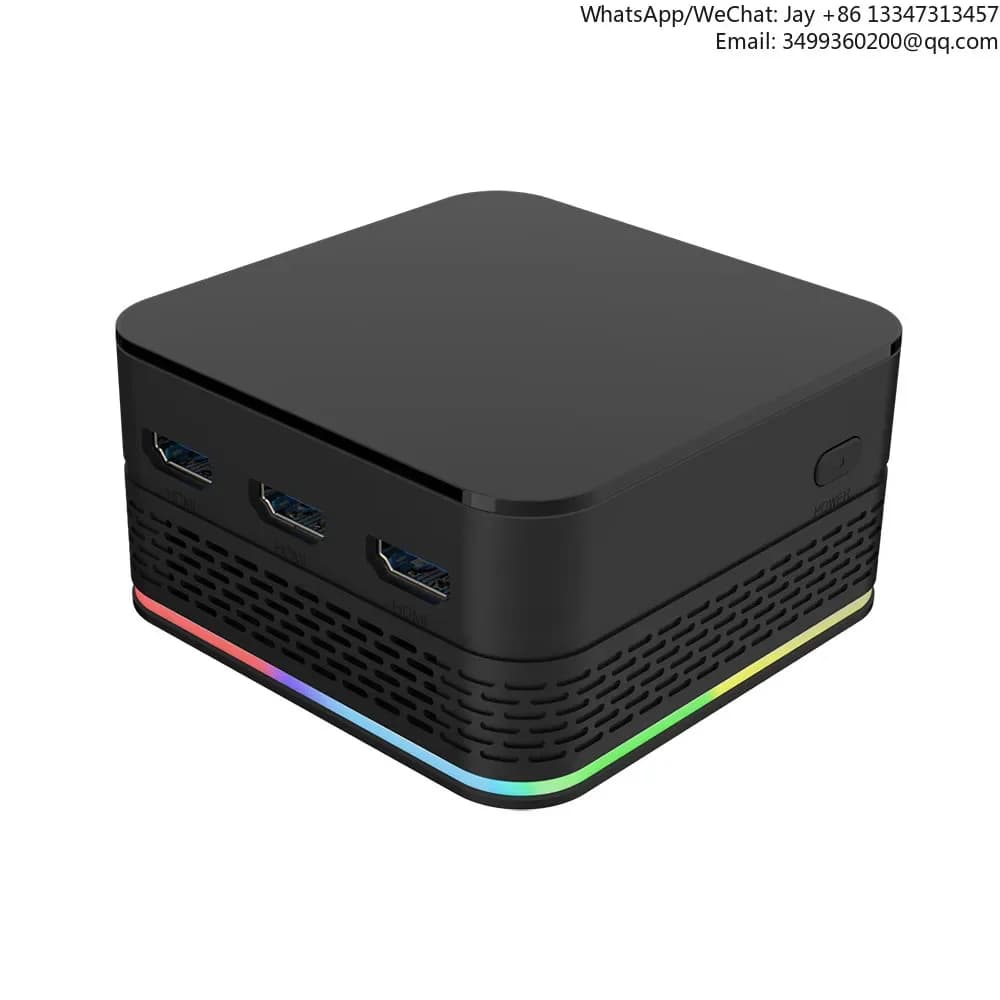 RGB Light T9 Plus Pocket Mini Computer 12TH Gen N95 Triple 4K Display Dual LAN DDR5 16GB