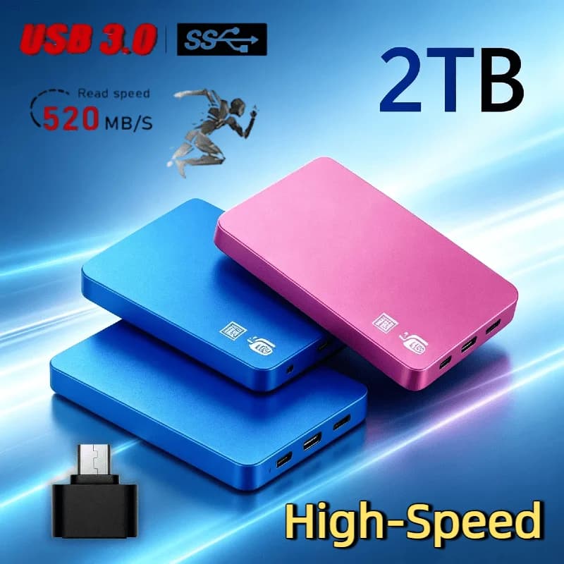 2TB SSD External USB 3.0 Fast Transmission Massive Storage Hard Drive