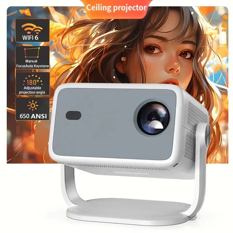 L018 Projector 650 ANSI 4K HD 1080P Android 13 Auto Focus WiFi 6 BT5.2