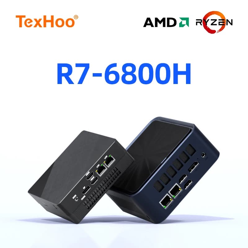 Aittactxtexhoo Texhoo Mini PC AMD Ryzen7 Ryzen5 Ryzen 7 LPDDR5 WiFi 6 BT5.2