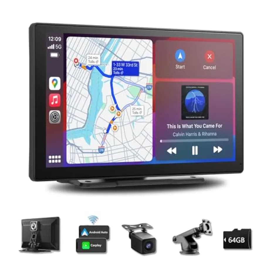 Car Radio 9-inch Touchscreen For Apple Carplay And Android Auto 4K Dash Cam 1080P