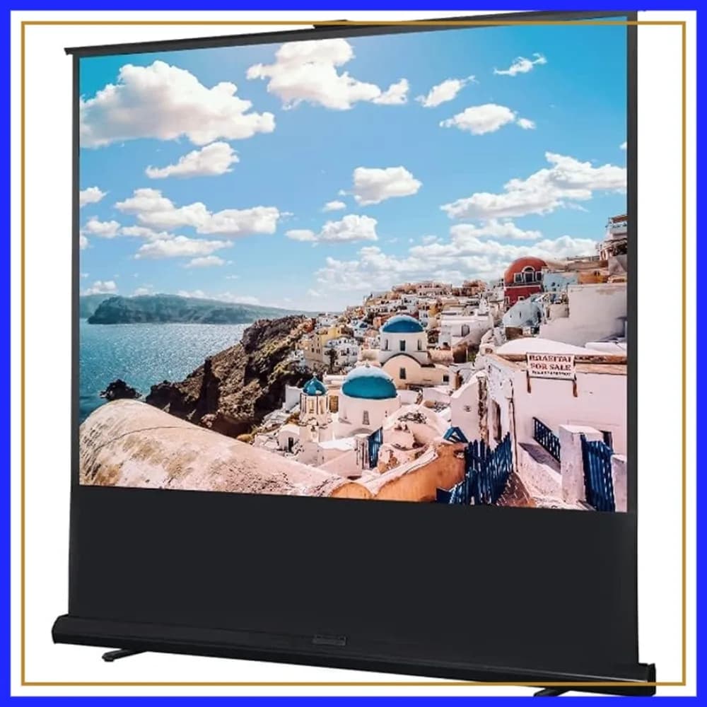 84 Inch Manual Pull Up Projector Screen 4 3 4K HD Floor Standing For