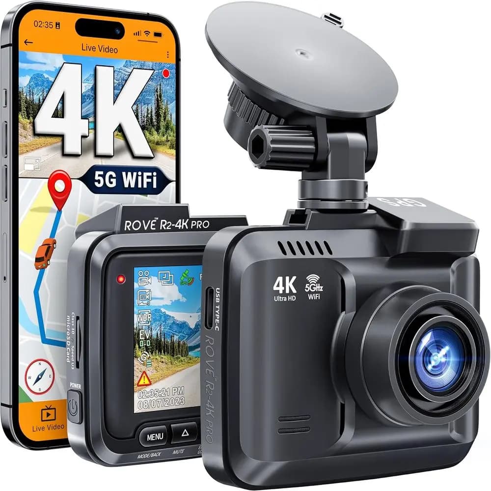 5G Enabled 2160P UHD Dash Cam GPS Night Vision Parking Monitor Up To 512GB