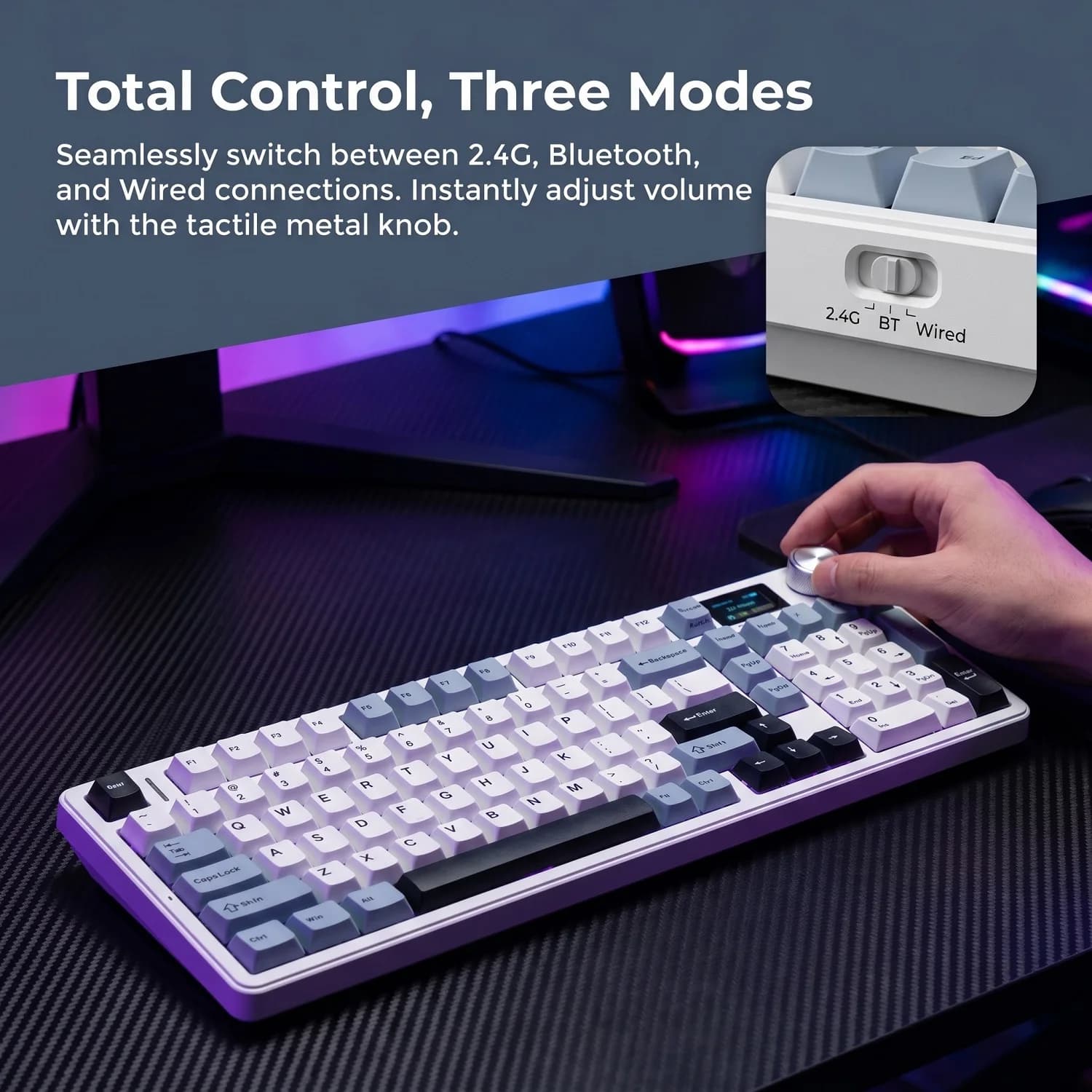 AULA F99 Max Gasket Mechanical Keyboard Tri-mode Wireless BT 2.4G