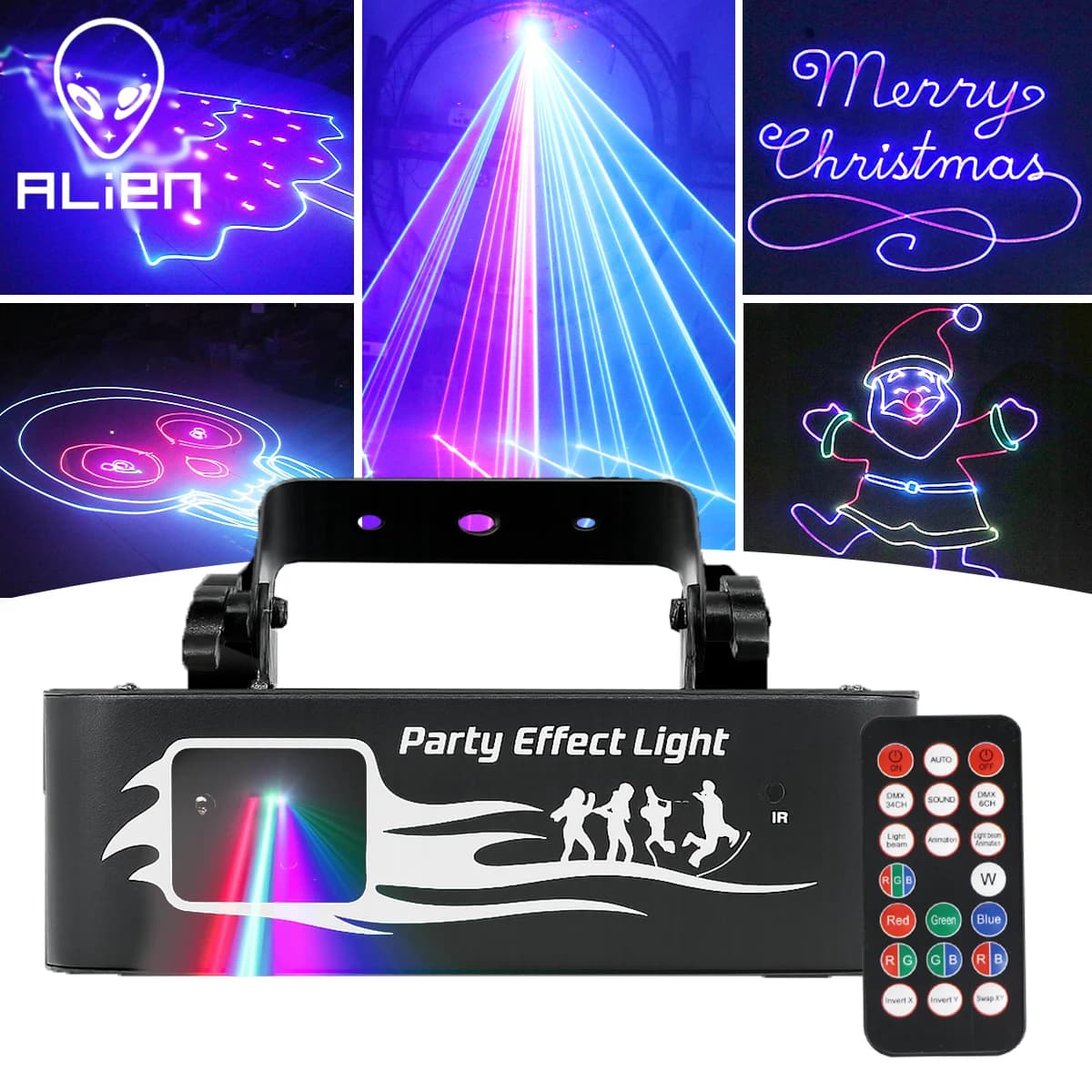 ALIEN 500MW RGB Laser Stage Light Remote DMX Sound Activated Projector