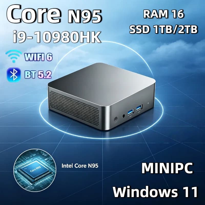 Quintessential Mini PC Intel Core N95 i9 10980HK Windows 11 Pro 1TB 2TB SSD