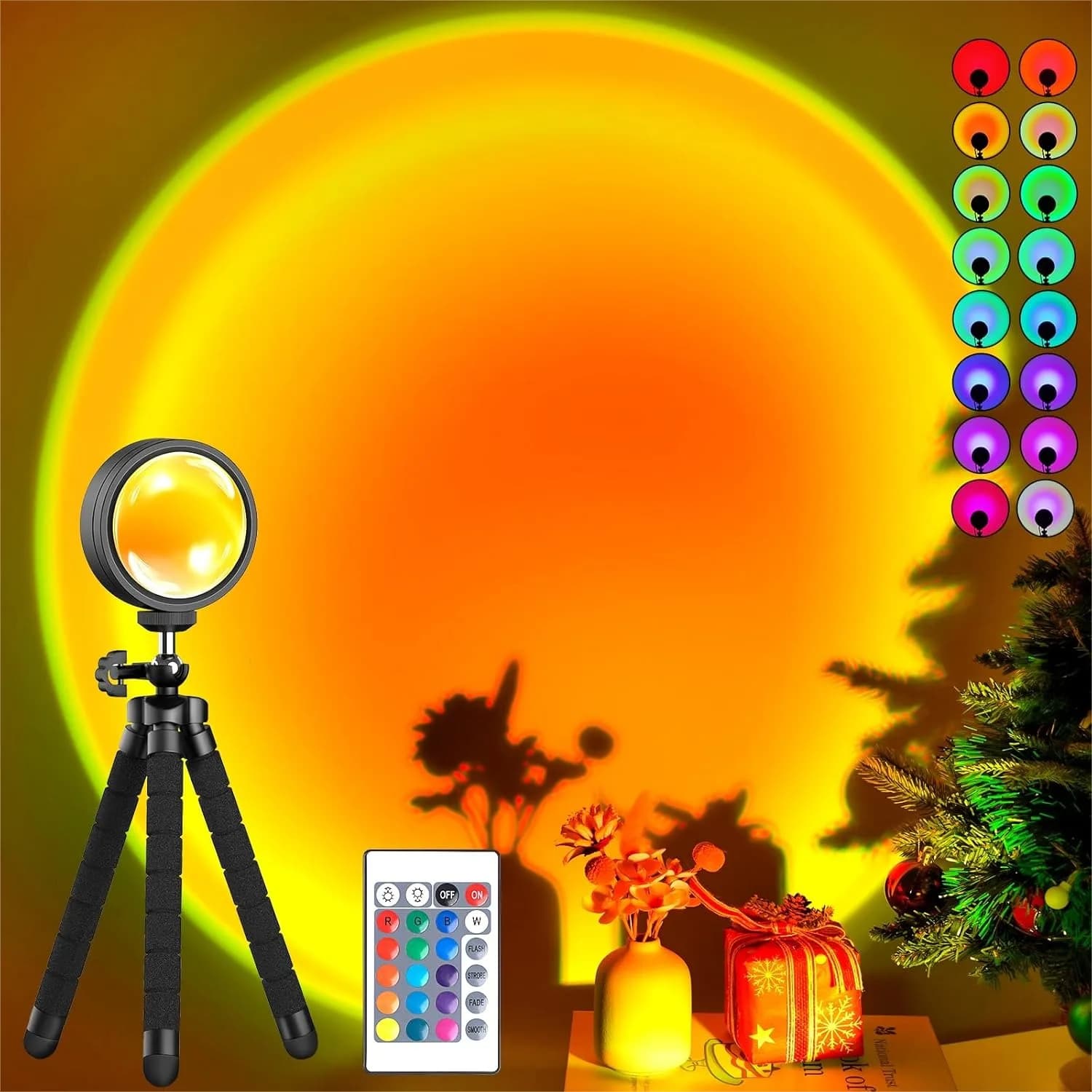 Sunset Projection Lamp 180 Degree Rotation LED Floor Light USB For