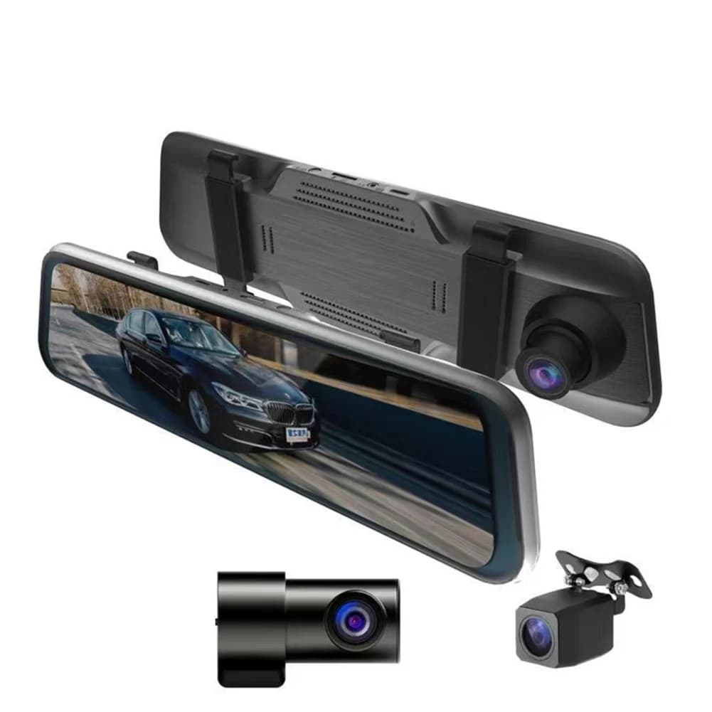 3Channel Dash Cam Car Mirror Dvr HD1080p Touch Screen Dashboard Camera
