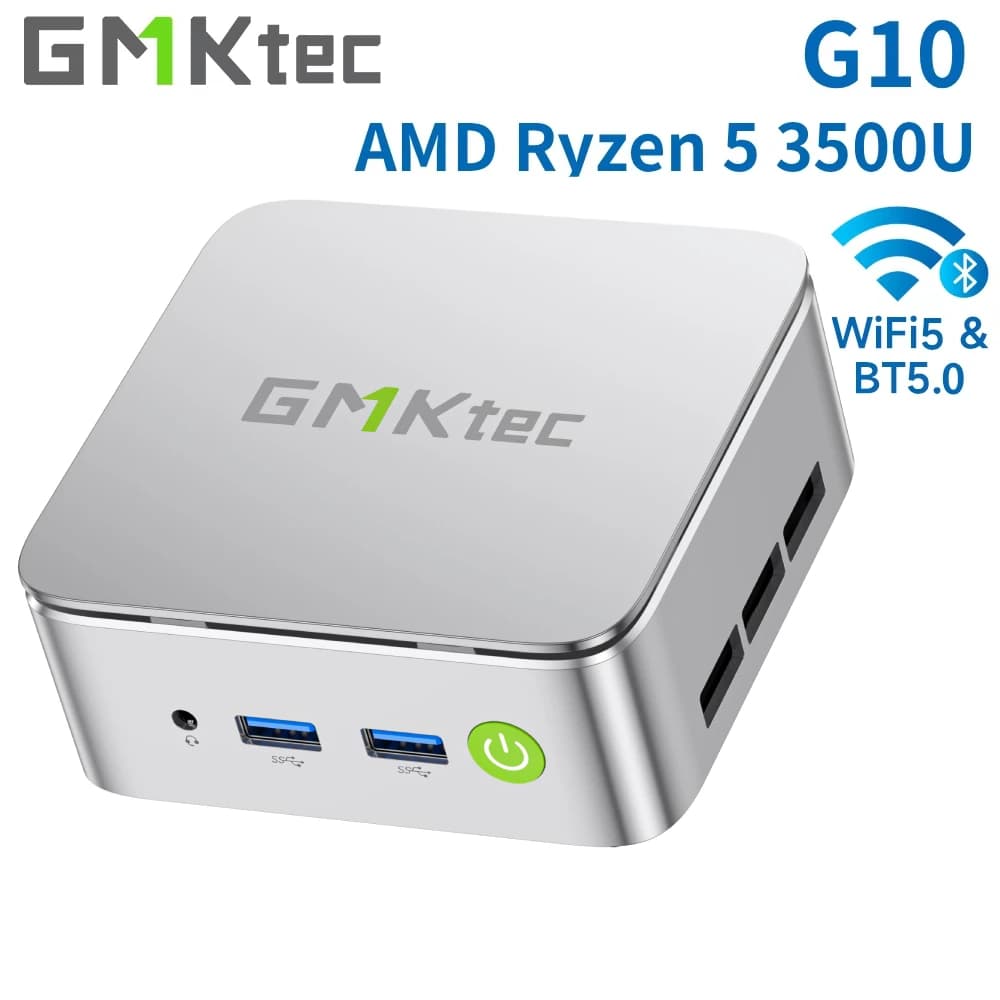 EOVOE Gmktec G10 Mini PC AMD Ryzen 5 2.5GbE NIC LAN Desktop Computers WiFi