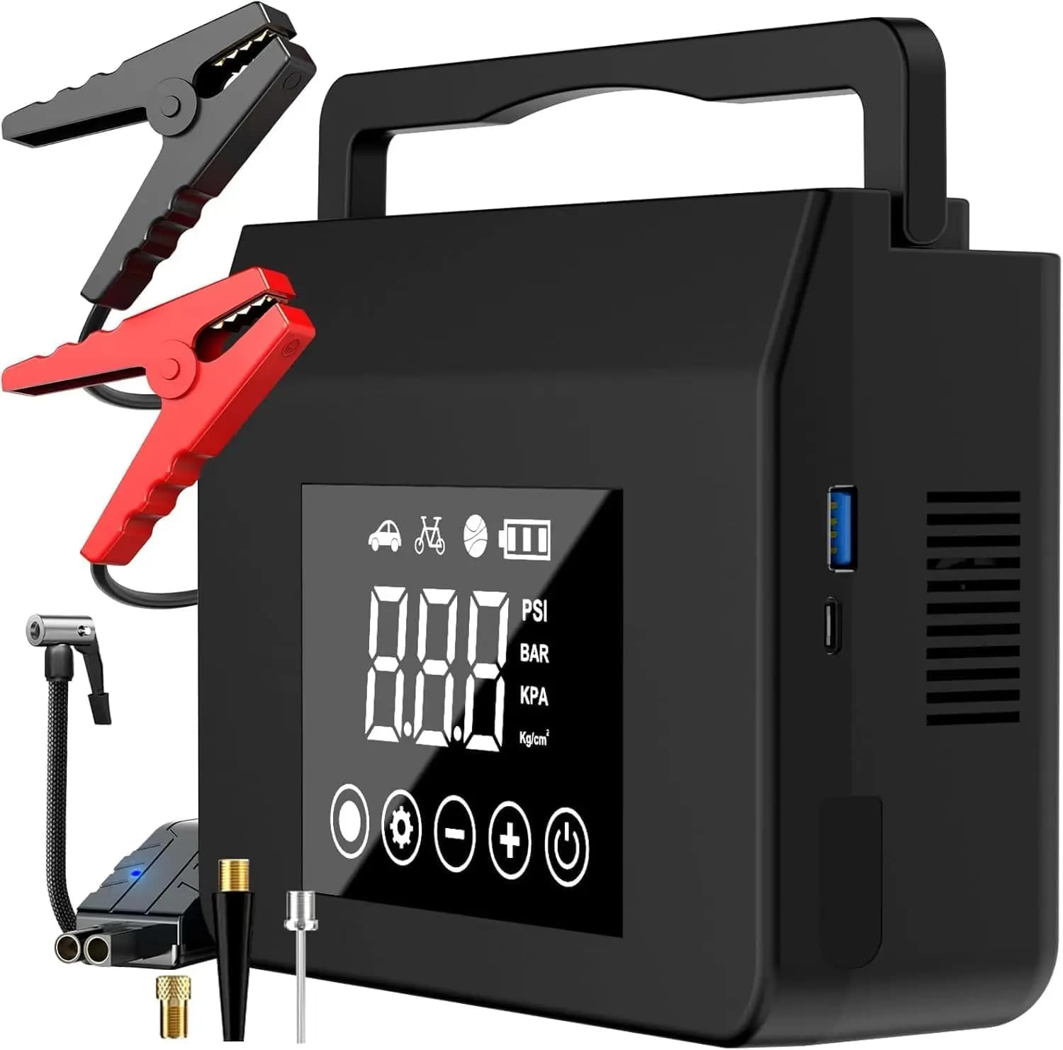 4000A Jump Starter 150PSI Air Compressor 12V Car Battery Booster Pack 15000MAH