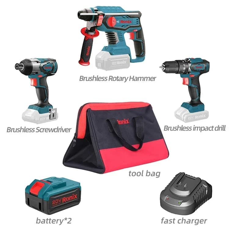 For Ronix 89K04 20V Cordless Tools Brushless Impact Drill Screwdriver