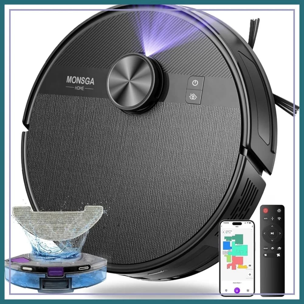 Robot Vacuum And Mop Combo 7000PA Suction Lidar Navigation 180 Min