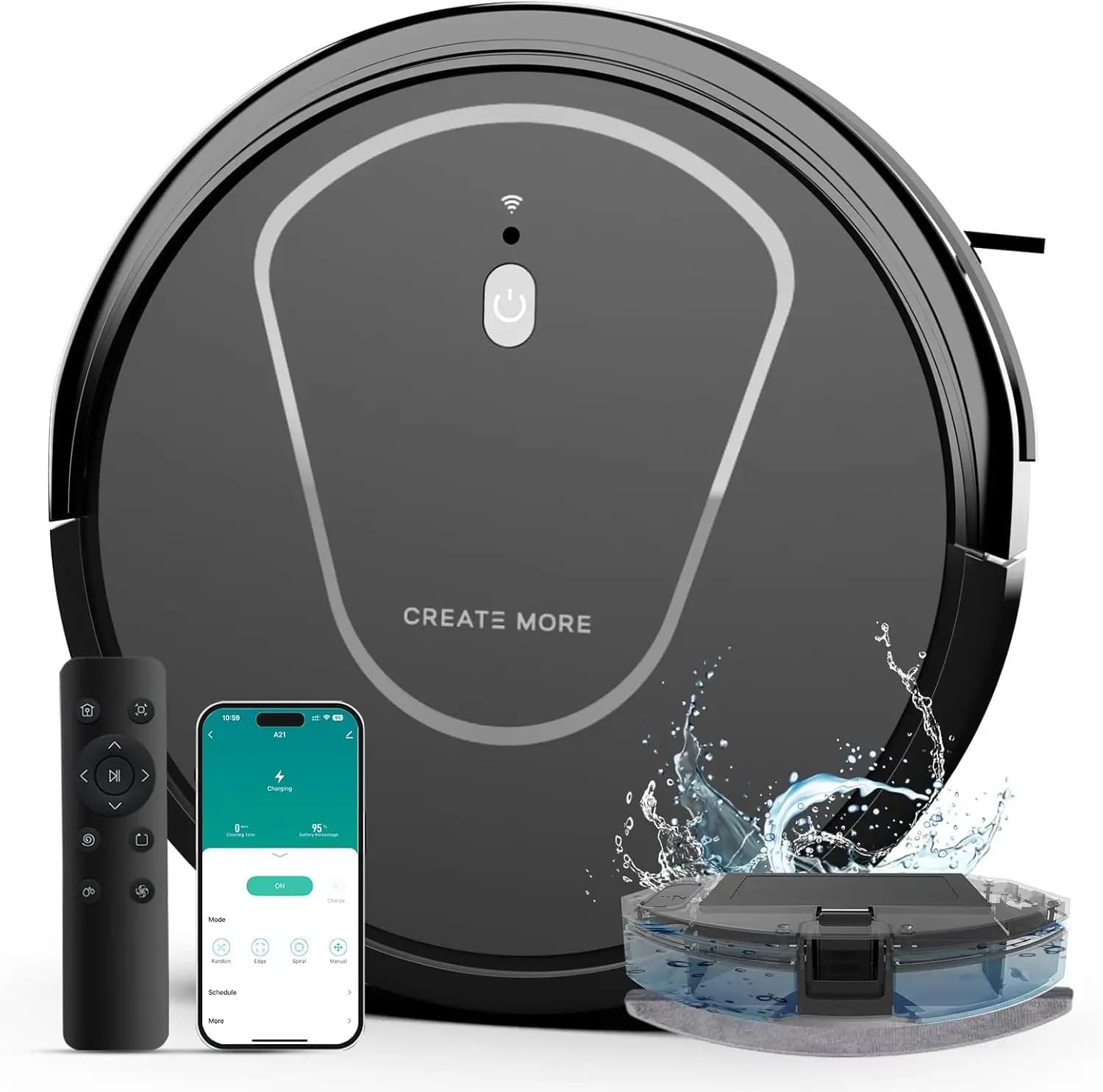 3-in-1 Robotic Vacuum Cleaner 5000PA Suction Auto Recharge App WiFi