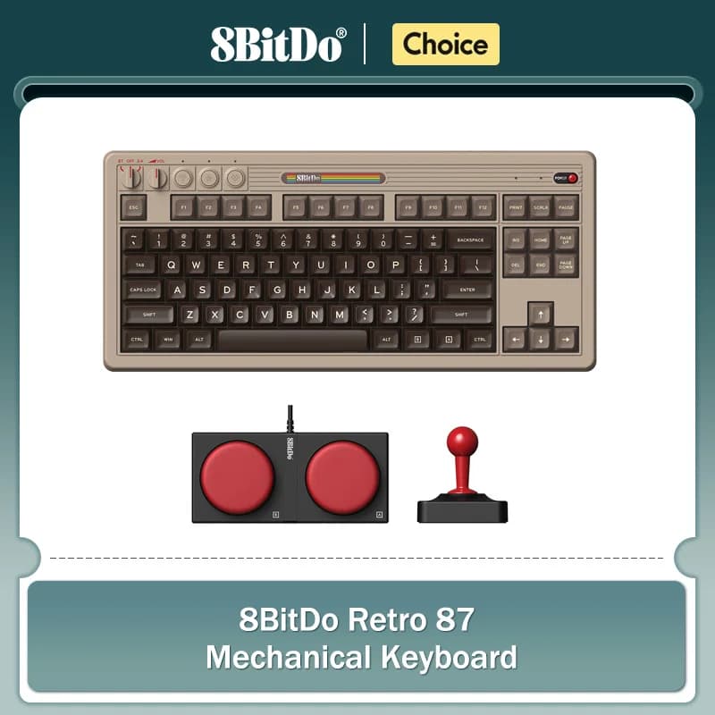 8BitDo Retro Mechanical Keyboard BT 2.4G USB-C Swappable 87 Keys Dual