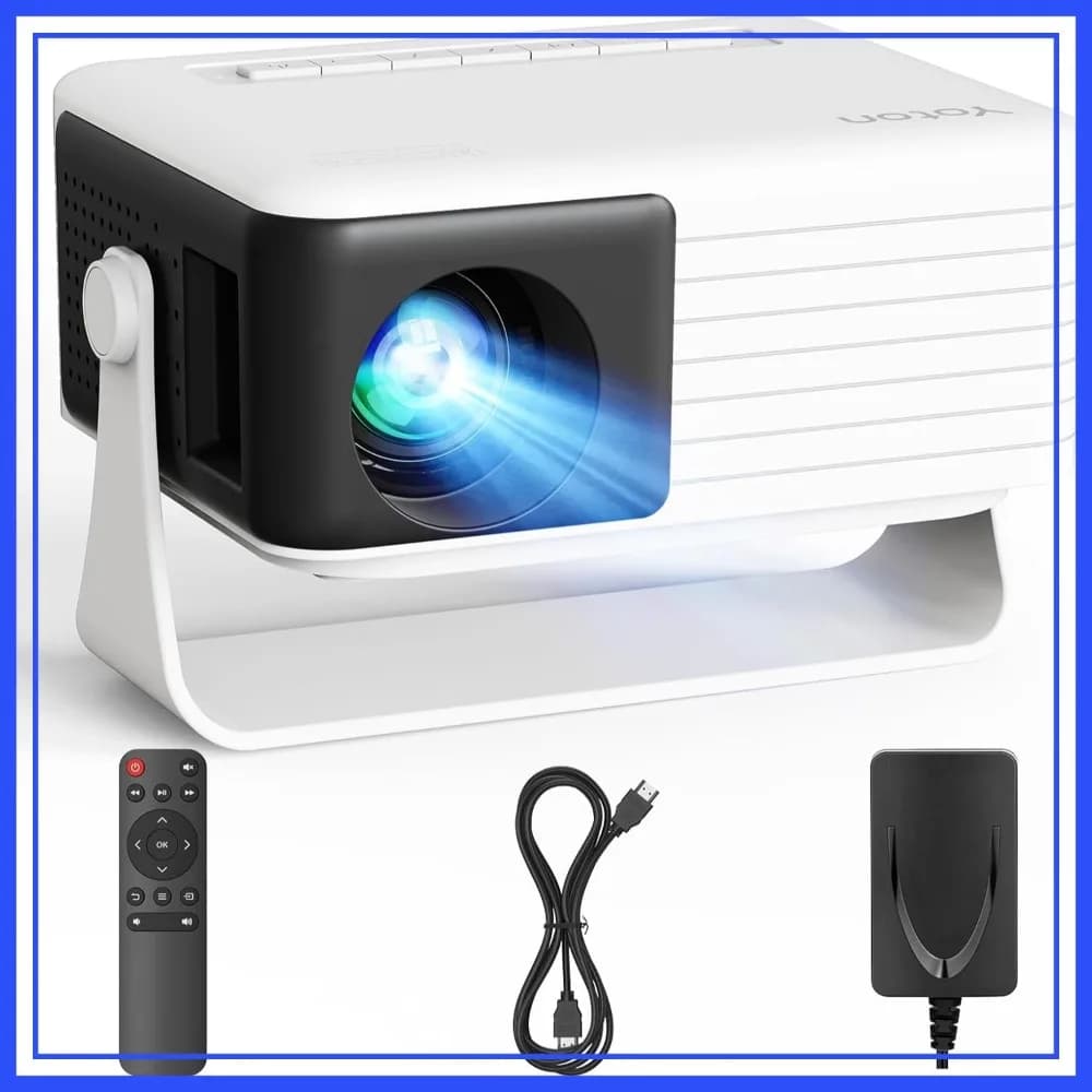 Mini Projector 360° Rotating & Auto Keystone 50% Zoom For Bedroom