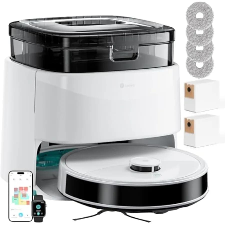 Robot Vacuum And Mop 12000PA Suction 90-Day Self-emptying Obstacle