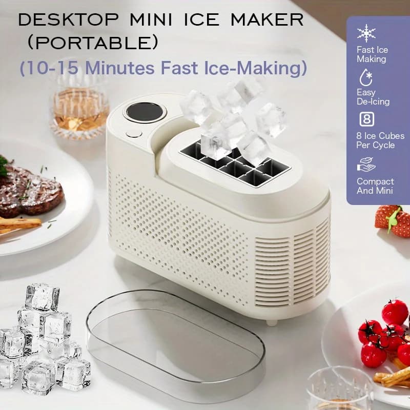 Mini Ice Maker Machine Countertop Cube For Camping Car RV Small Making 12V 220V