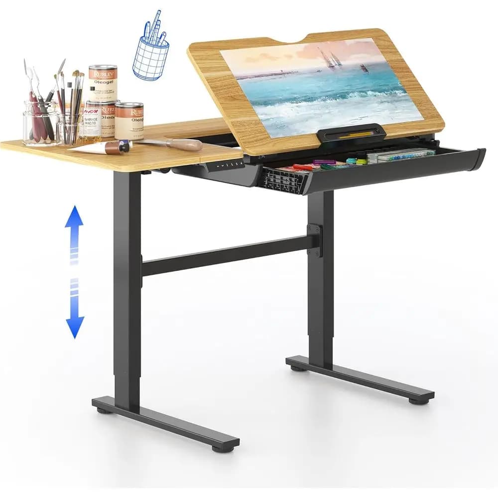 Adjustable Height Electric Standing Desk 47.2x23.6 Expandable Top