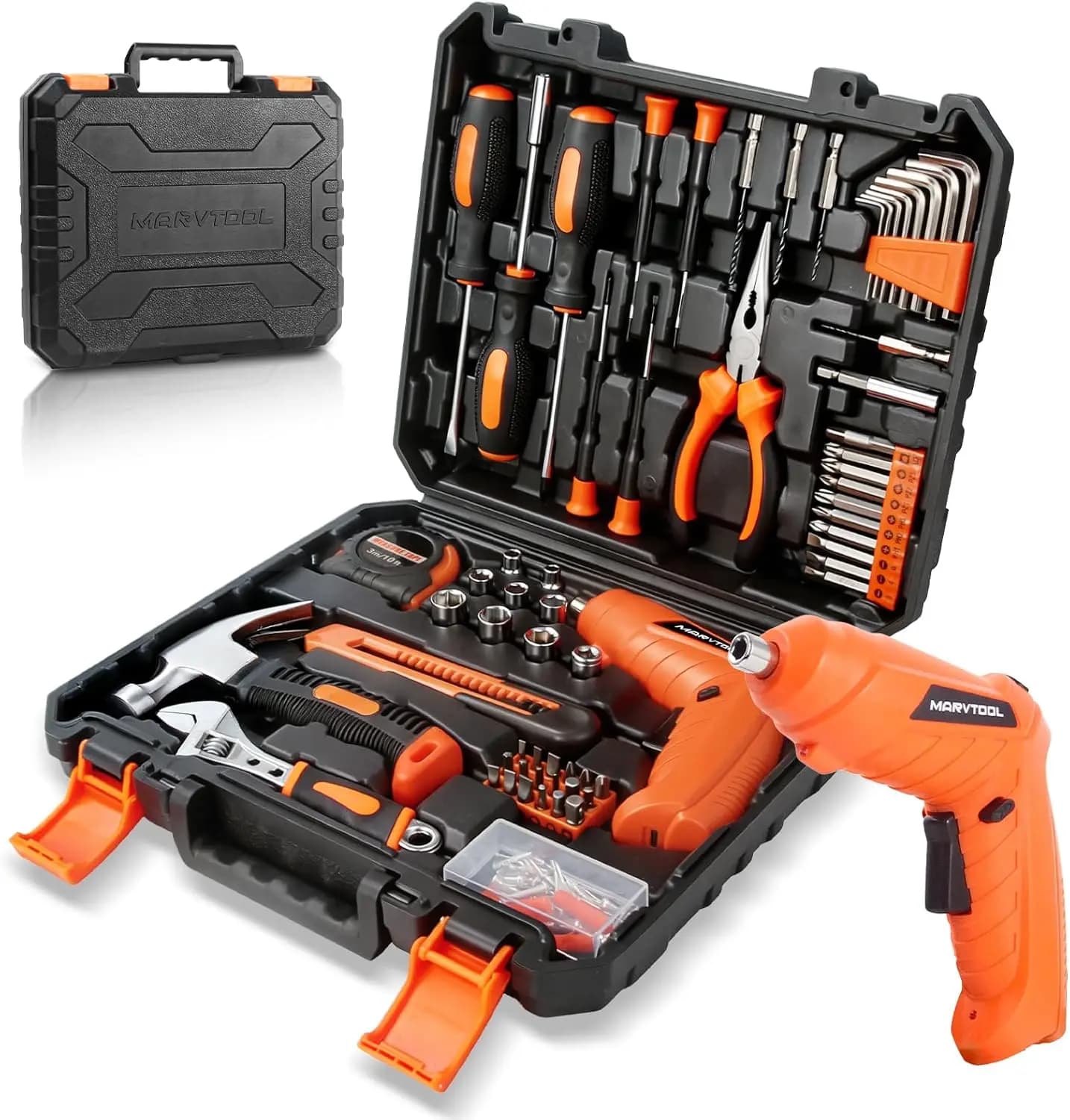 140-Piece Tool Set Cordless Drill Box For Home Repair DIY Handyman
