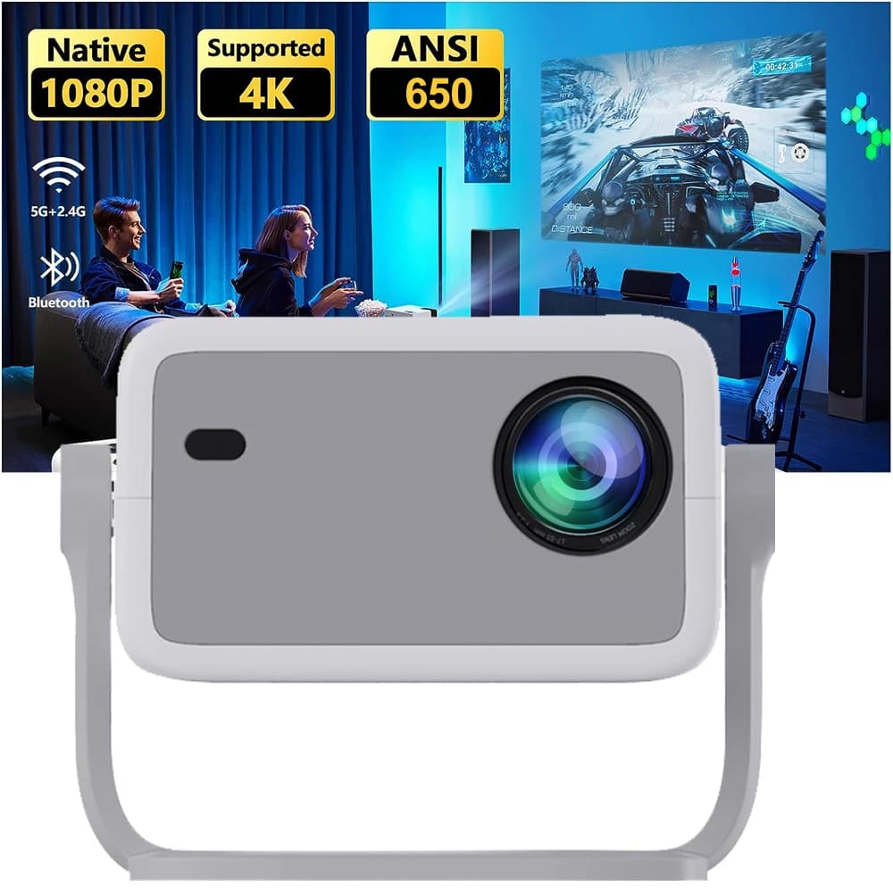 WZATCO WL018 Full HD 1080P Projector 4K Android 5G WiFi Auto Focus