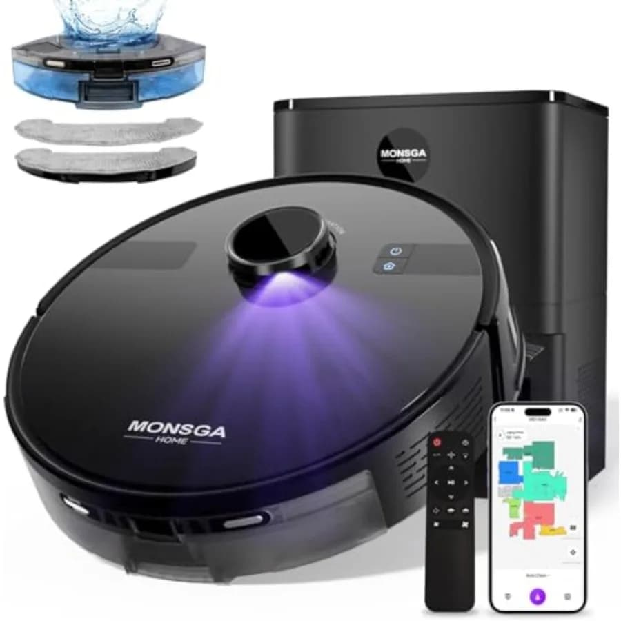 Robot Vacuum And Mop Combo 6000PA Robotic 3.5L Self Emptying Station