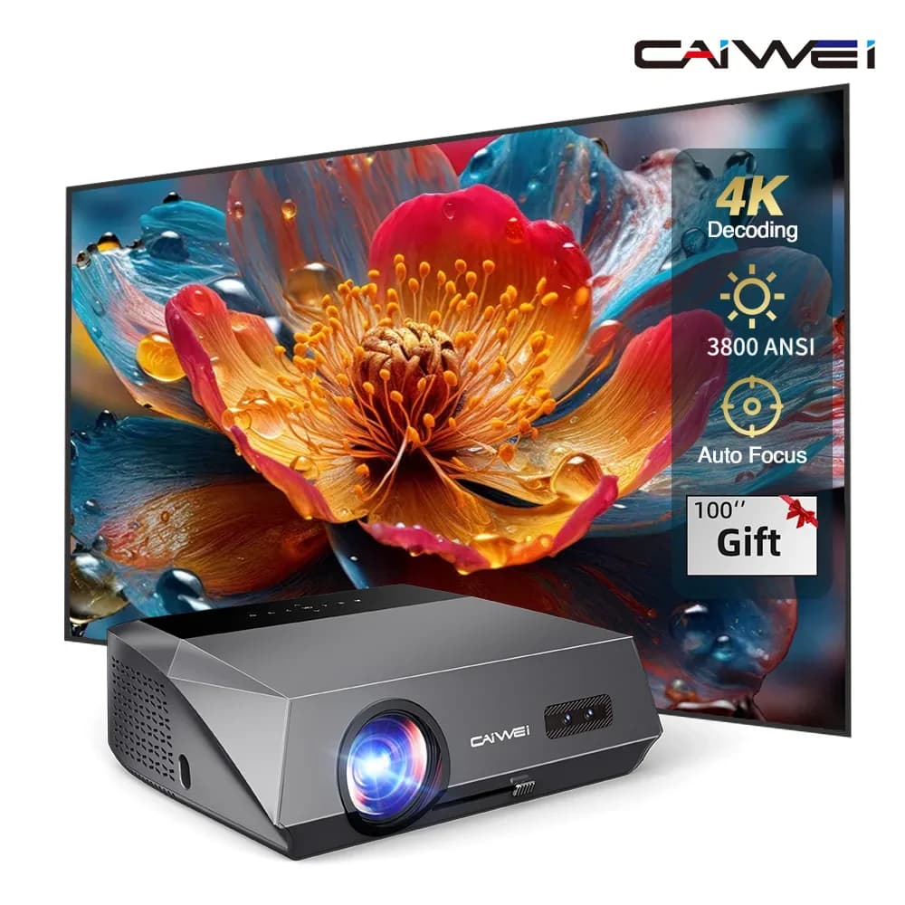 CAIWEI A10Q 4K Beam Projector For Movies 3800 ANSI Full HD 1080P