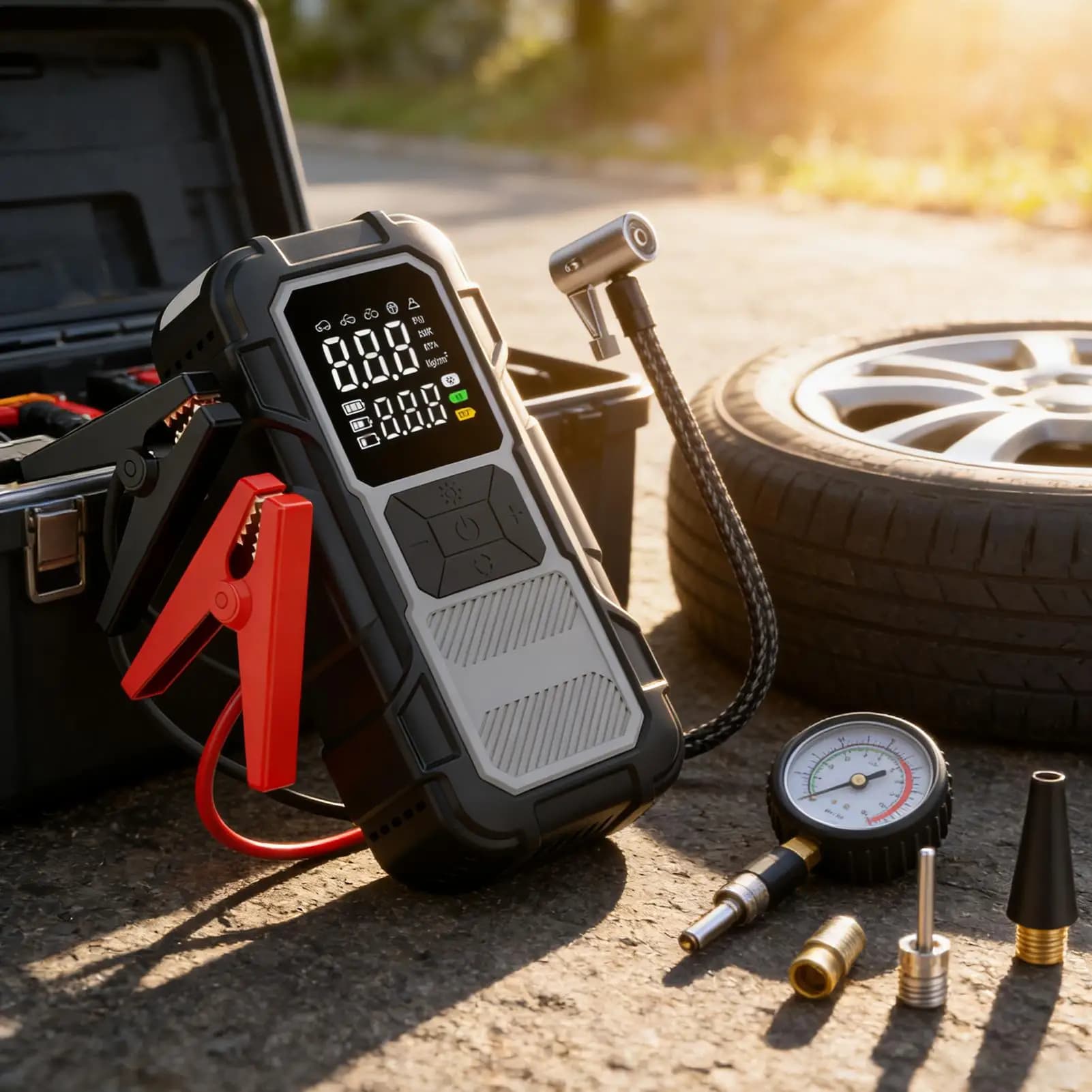 Jump Starter For Car 12V 4000A Power Bank Dead Battery Inflating Tires
