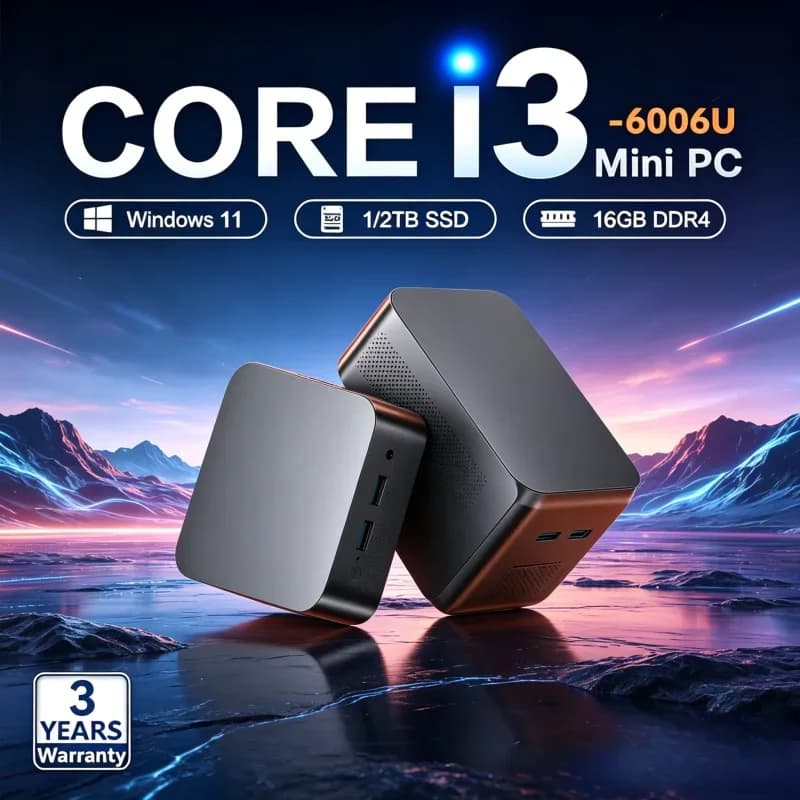 Halcyon Practical MINI PC Windows 11 Pro Core I3 32GB RAM 1TB 2TB SSD WiFi 6 BT5.2 4K