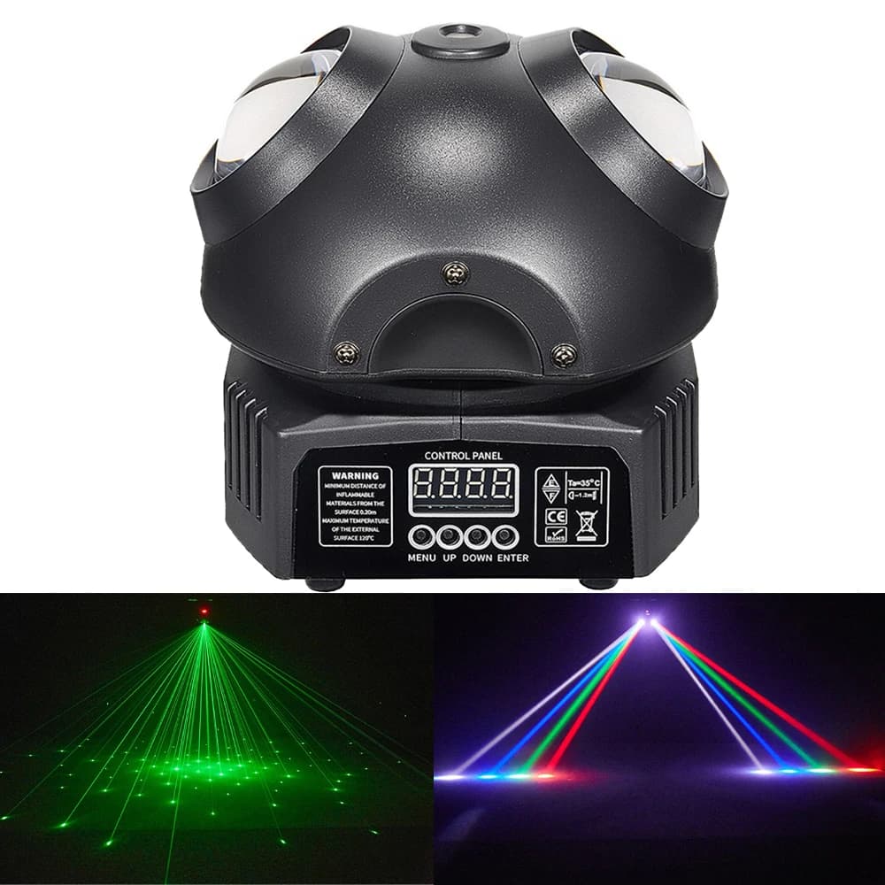 Mini DJ Disco Party Light 8X3W DMX LED Beam Moving Head Remote Stage
